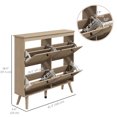 thumbnail image 3 of HOMCOM Shoe Storage Cabinet, Narrow Shoe Cabinet with 4 Flip Drawers, Oak, 3 of 10