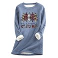 thumbnail image 2 of Hauts Chauds pour Femmes Mode de Noël Impression Manches Régulières Hiver Ample Vacances Décontracté Col Rond Chemise Hauts Tenues de Vacances pour Femmes en Solde, 2 of 4
