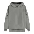 thumbnail image 4 of Timegard Oversized Hoodies for Women Long Sleeve Sweatshirts Solid Color Fall Fashion Pullover Tops, 4 of 6