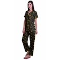 thumbnail image 2 of Moomaya Notch Collar Button Down Printed Cotton Pajama Set For Women Nightwear, 2 of 6