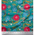 thumbnail image 1 of Soimoi Poly Georgette Tissu Feuilles & Tissu Imprimé Artistique Floral 1 Yard 42 Inch Wide, 1 of 5