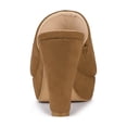 thumbnail image 2 of BLISSFUL STEP Women's Shoes Chunky Platform Open Toe Slides Block Heel Sandals Brown 10, 2 of 7