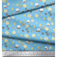 thumbnail image 3 of Soimoi Blue Rayon Fabric Tea Bag,Star Anise & Lemon Slice Vegetable Printed Craft Fabric by the Yard 56 Inch Wide, 3 of 3