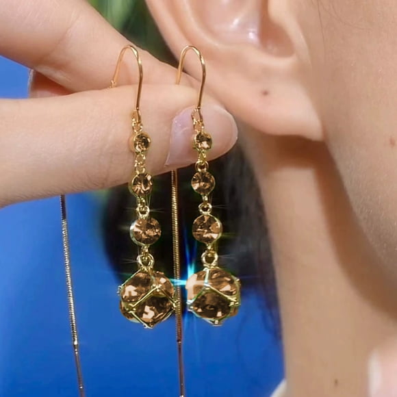 UsTZtai Vintage Crystal Tassel Earrings, Synthetic Stone Drop Dangle Earrings, Women's Fashion Jewelry for Travel Holiday, Costume Jewelry Earrings for Women