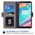 thumbnail image 2 of OnePlus 5T Case, iCoverCase Genuine Leather Wallet Case Slim Fit Folio Book Design with Stand and Card Slots Flip Case Cover for OnePlus 5T (Gray), 2 of 5