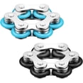 thumbnail image 1 of Graflsoa Stress Relief Bike Chain Fidget Toy - Durable Stainless Steel & Rubber, Portable Anxiety Reducer for Autistic and Hyperactive Individuals - Comes in Black and Sky Blue, 2 Pieces Included, 1 of 6