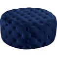 thumbnail image 1 of Meridian Furniture Addison Button Tufted Navy Velvet Ottoman and Bench, 1 of 4