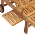 thumbnail image 4 of vidaXL Sun Lounger with Grey Check Pattern Cushion Solid Teak Wood, 4 of 5