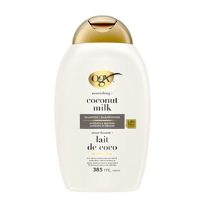 OGX Nourishing + Shampooing hydratant au lait de coco, Hydratant & Restaurer le shampooing Hydratant pour les cheveux doux après la première utilisation, Surfactants sans paraben, sans sulfate