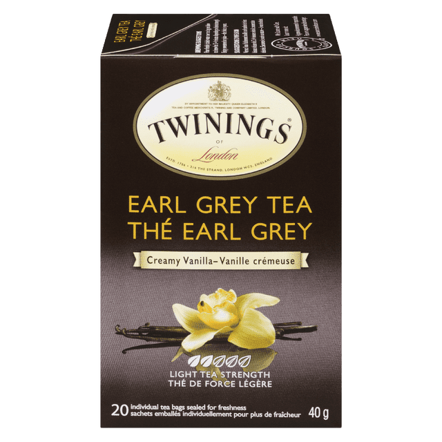 Twinings Earl Sacs à thé crémeux à la vanille grise 20s