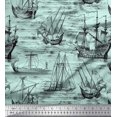 thumbnail image 1 of Soimoi Poly Georgette Fabric Waves & Ship Ocean Decor Fabric Printed Yard 52 Inch Wide, 1 of 3