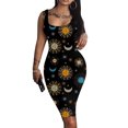 thumbnail image 2 of Fridja Robe Débardeur à Imprimé pour Femme à Col Rond Sans Manches Basique Midi Robe de Boîte de Nuit, 2 of 7