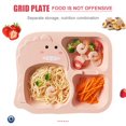 thumbnail image 4 of Dinosaur Dinnerware Set for Kids Wheat Stalk Cartoon Dinner Plate Child Dishes 4-Piece Set,Green, 4 of 6
