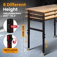 thumbnail image 4 of 48 In Adjustable Workbench with Power Outlet 2000 lbs Heavy Duty Work Table with Wheels Pegboard and Height Adjustable Garage Workstation, 4 of 9