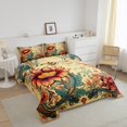 thumbnail image 2 of YST Colorful Flowers Bedding Set, Boho Paisley Floral, Medieval European-Style, Queen, 2 of 5