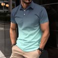 thumbnail image 1 of EOYWHK Button Up Shirts Men Business Casual Golf Shirts Gradient Color Muscle Shirts Short Sleeve Collar Work Blouse, 1 of 6