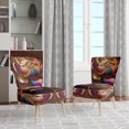 thumbnail image 2 of Designart "Hyperrealistic Rainbow Peony with Liquid Gold Drips II" Multicolor Flower Upholstered Accent Chair - Modern Arm Chair For Living Room, 2 of 7