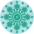 thumbnail image 1 of Ahgly Company Tapis Rond Lavable en Machine Intérieur Transitionnel Bleu, 8 Pieds Rond, 1 of 7