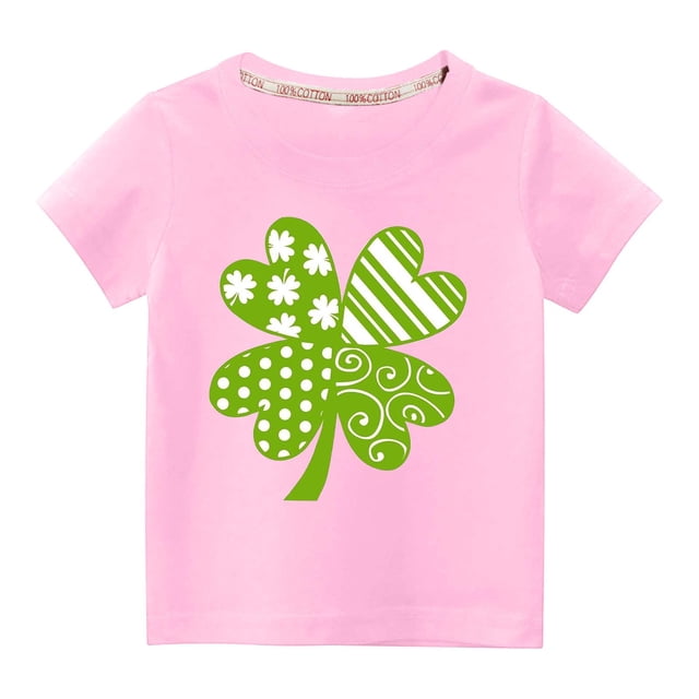 MeetoTime T-shirt Uni à Col Rond pour Tout-Petits Enfants Imprimé Fête de la Saint-Patrick Manches Courtes pour Garçons Filles