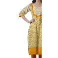 thumbnail image 4 of Moomaya Robes Indiennes pour Femmes Décontractées d'Été Imprimées Manches 3/4 Longue Kurta, 4 of 6