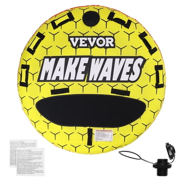 VEVOR Towable Tube for Boating, 1-3 Riders Inflatable Boat Tubes and Towables, 510 lbs, 63" Round Water Sport Towable Tubes