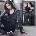thumbnail image 2 of Veste de Survêtement à Fermeture Éclair Complète pour Femmes, à Capuche, Raglan, Manches Longues, Trous pour les Pouces, Légère, Ajustée, Course, Entraînement, Sport, Chandail en Molleton, Gym, Vêtements d'Entraînement, 2 of 8