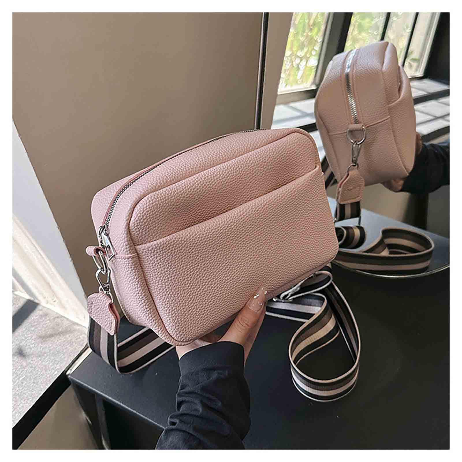 Vaidha One Shoulder Crossbody Bag Leather Large Capacity Multi Compartment Women Bag