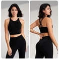 thumbnail image 5 of Yuyuzo Sports Bras for Women Wireless High Support Seamless Stretchy Full Coverage Active Workout Crop Tank Tops, 5 of 5