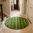 thumbnail image 3 of Sports Area Rug, Football Shaped Floor Mat (24x24 Inch) – Ultra-Soft Sports Theme Area Rug with Backing for Bedroom, Dorm, Hallway & Porch, 3 of 6