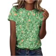 thumbnail image 1 of Pisexur Hauts d'Été pour Femmes, Blouses Habillées Décontractées pour Femmes Hauts à la Mode Chandail Décontracté Imprimé Manches Courtes Col Rond, Grande Taille pour Femmes Multicolore, TG, 1 of 1