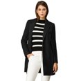 thumbnail image 1 of INSPIRE CHIC Manteau Long Classique pour Femme à Revers Cranté, Manches Longues, m Brun Foncé, 1 of 7