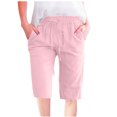 thumbnail image 1 of Timegard Womens Plus Size Shorts Elastic Waisted Drawstring Lightweight Casual Knee Length Shorts with Pockets, 1 of 5