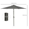 thumbnail image 3 of Outsunny Parasol de Patio Solaire de 9 Pi avec Lumières DEL, Auvent Inclinable, Gris, 3 of 10