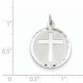 thumbnail image 2 of Sterling Silver Rhodium-plated Cross Disc Charm QC2413 (25mm x 20mm), 2 of 2