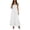 White, variant on QIUOMBBP Flowy Maxi Dresses for Women Cap Sleeve V Neck Smocked Ruffle Long Dress Summer Casual Travel Sundress Pink L