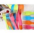 thumbnail image 4 of czcpp-Jawbush 16 Pcs Fourchettes en Plastique pour Enfants, Ensemble de Couverts Réutilisables pour Adultes, Ustensiles pour Enfants Faciles à Saisir avec Couleurs Vives, Sans BPA Lavable au Lave-Vaisselle, 4 of 4