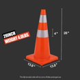 thumbnail image 2 of 12 Pack 28" Heavy Duty Traffic Cones with Reflective Collars, PVC Safety Cones for Construction, Parking Lots, Events, 2 of 8