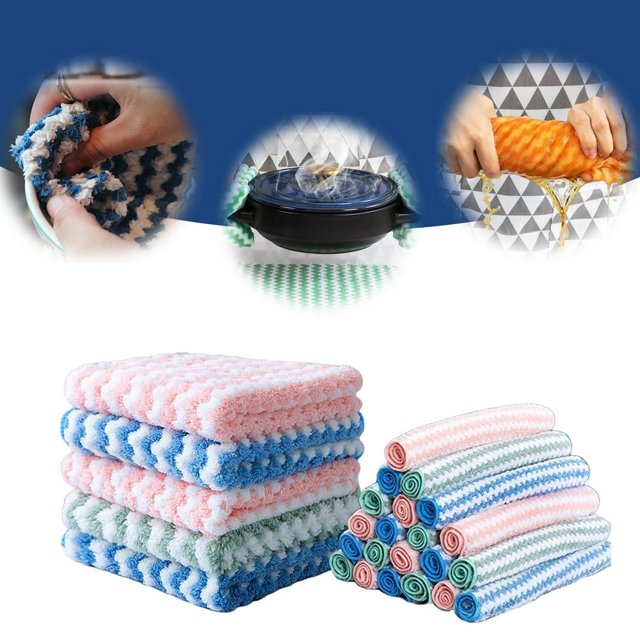 HLONK Ensembles de Linges de Cuisine avec Linges à Vaisselle et Porte-Casseroles 20 Pcs Ensemble de Linges de Cuisine Linges en Fibre Premiunm Linges à Vaisselle Réutilisables et Absorbants Linges à Vaisselle Serviettes à Vaisselle Adaptés pour la Cuisine