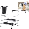 thumbnail image 1 of Bed Step Stool for High Bed for Elderly, Bed Rails with Adjustable Height Bed Step Stool, Bed Safety Rail Up to 450 Lbs with Handicap Grab Bars & LED Light for Fall Prevention for Bedside, Bathtub, 1 of 8