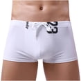 thumbnail image 1 of Mens Low Waist Solid Color Striped Drawstring Hot Spring Quick Dry Swimming Briefs, 1 of 9