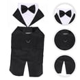 thumbnail image 2 of facefd Dog Tuxedo Dog Suit and Bandana Set Party Shirt Exquisite Stitching Size S, 2 of 9