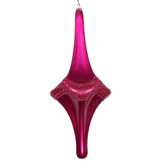 Vickerman MT194170D Ornement Candy Glitter Drop Fuchsia 12 Po.