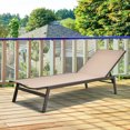 thumbnail image 3 of Costway 2 Pcs Chaise Longue de Patio Fauteuil Inclinable Dossier Réglable Jardin Brun, 3 of 10