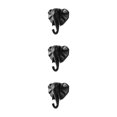 thumbnail image 3 of Wweixi Coat Hooks Easy To Install And Wide Application For Added In Daily Life black(elephant) 3Set, 3 of 6