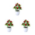 thumbnail image 4 of Ruiboury Add Touch Of Green To Living Space Artificial Plant Collection Home Decor Plastic Artificial Potted Plants False Plant apples 3Set, 4 of 6