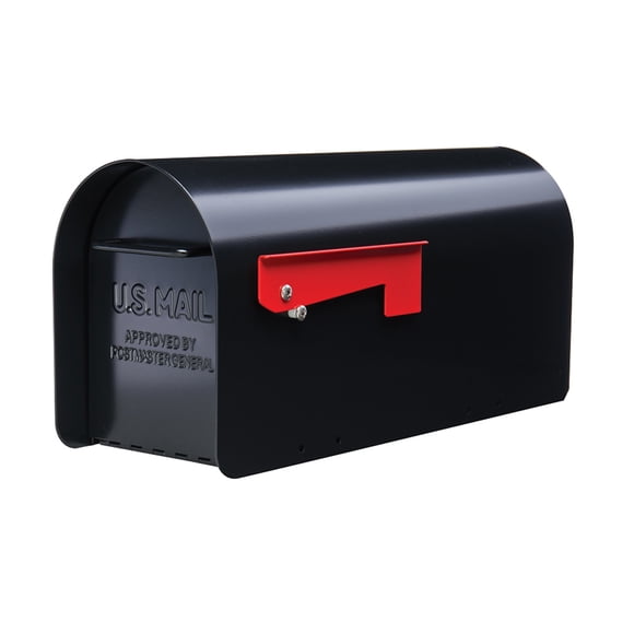Gibraltar Mailboxes Ironside Large Post Mount Galvanized Steel Mailbox, Black