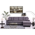 thumbnail image 3 of K-Living Newton Reversable Sectional in Grey Fabric with A Wireless Charger and Built-In USB/C Port, 3 of 6