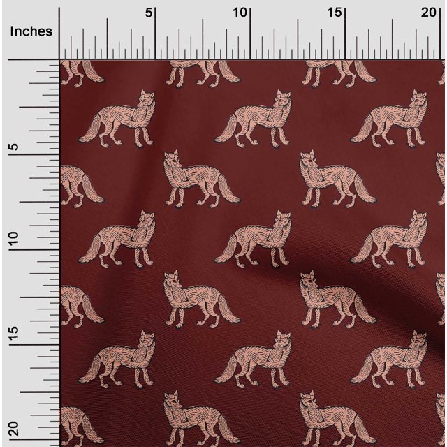 oneOone Cotton Flex Fabric Fox Block Decor Fabric Printed BTY 40 Inch Wide