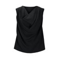 thumbnail image 4 of ohmzyzo Camisole pour Femmes Sans Manches à Col Bénitier, Drapé, devant Froncé, Blouse Tendance pour Sorties, Hauts de Bureau Basiques, Tunique, 4 of 6