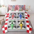 thumbnail image 1 of Lit de voiture de course Go Kart dans un sac Queen 7 pièces, ensemble de confort de karting de course Design de kart de dérive réversible, ensembles de literie ultra doux et respirants avec Comforter, Sheets, Pillowcases & Shams, 1 of 5